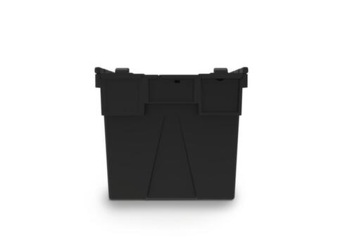 Herbruikbare euronorm-bak gerecycled + verzegelbaar, inhoud 63 l, Tweedelig scharnierdeksel