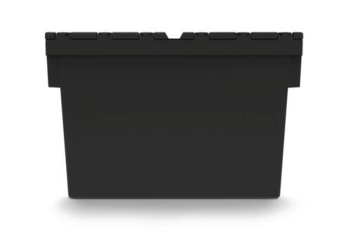 Herbruikbare euronorm-bak gerecycled + verzegelbaar, inhoud 69 l, Tweedelig scharnierdeksel