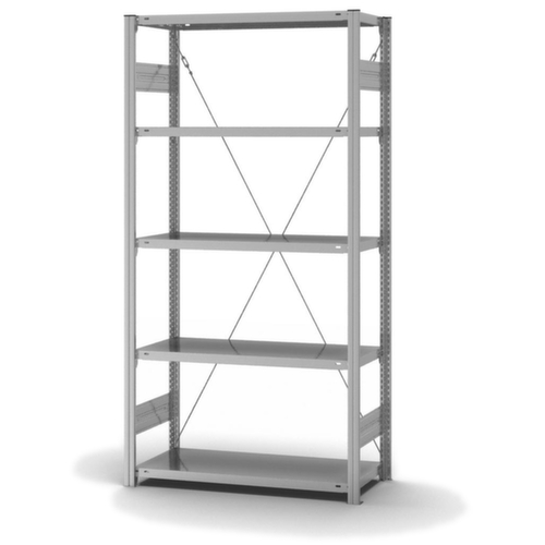 hofe Systeeminhaakstelling in standaard uitvoering, hoogte x breedte x diepte 2000 x 1060 x 435 mm, 5 legborden