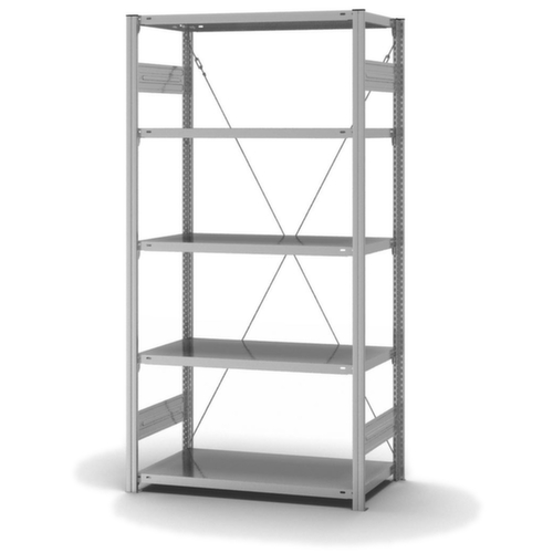 hofe Systeeminhaakstelling in standaard uitvoering, hoogte x breedte x diepte 2000 x 1060 x 535 mm, 5 legborden