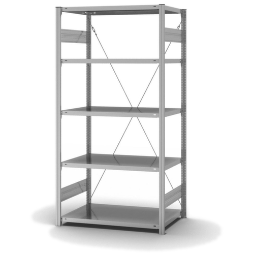 hofe Systeeminhaakstelling in standaard uitvoering, hoogte x breedte x diepte 2000 x 1060 x 635 mm, 5 legborden