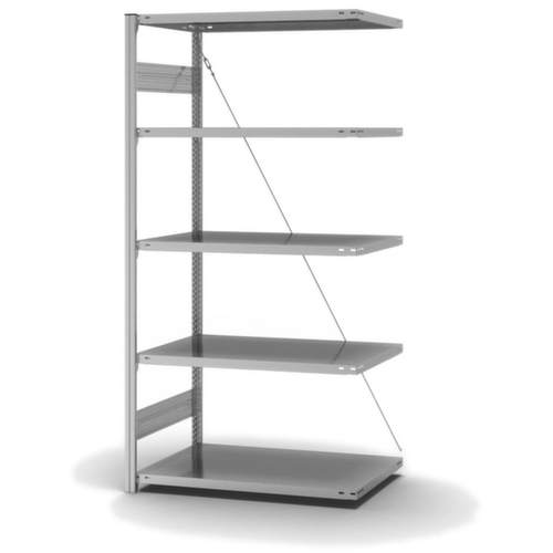 hofe Systeeminhaakstelling in standaard uitvoering, hoogte x breedte x diepte 2000 x 1010 x 635 mm, 5 legborden