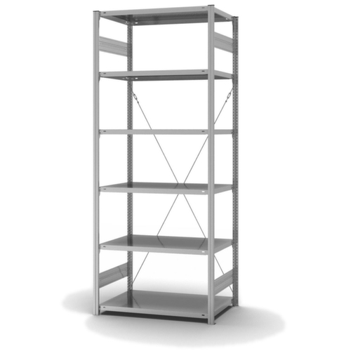 hofe Systeeminhaakstelling in standaard uitvoering, hoogte x breedte x diepte 2500 x 1060 x 635 mm, 6 legborden