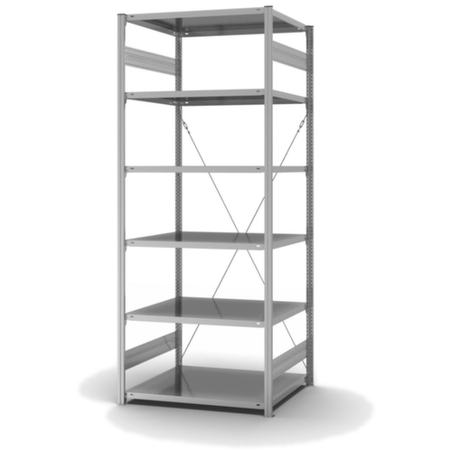 hofe Systeeminhaakstelling in standaard uitvoering, hoogte x breedte x diepte 2500 x 1060 x 835 mm, 6 legborden