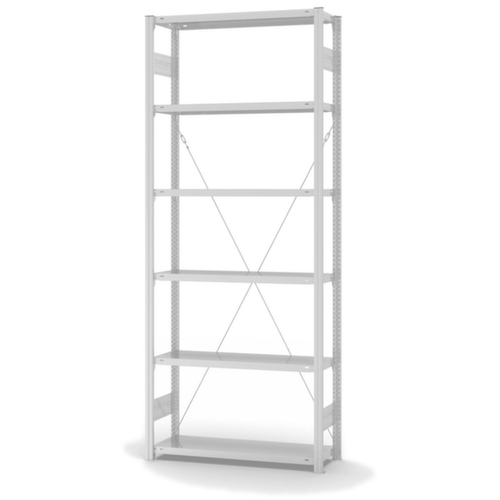 hofe Systeeminhaakstelling in standaard uitvoering, hoogte x breedte x diepte 2500 x 1060 x 335 mm, 6 legborden