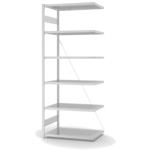 hofe Systeeminhaakstelling in standaard uitvoering, hoogte x breedte x diepte 2500 x 1010 x 635 mm, 6 legborden