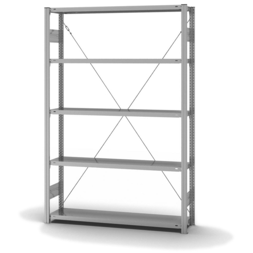 hofe Systeeminhaakstelling in standaard uitvoering, hoogte x breedte x diepte 2000 x 1360 x 335 mm, 5 legborden