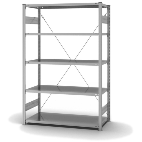 hofe Systeeminhaakstelling in standaard uitvoering, hoogte x breedte x diepte 2000 x 1360 x 635 mm, 5 legborden