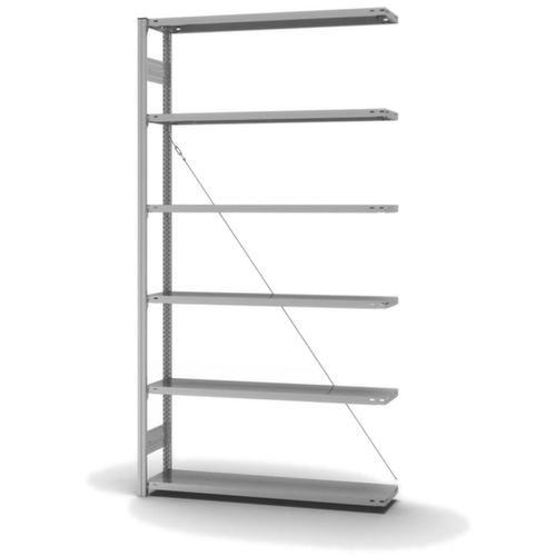 hofe Systeeminhaakstelling in standaard uitvoering, hoogte x breedte x diepte 2500 x 1310 x 335 mm, 6 legborden