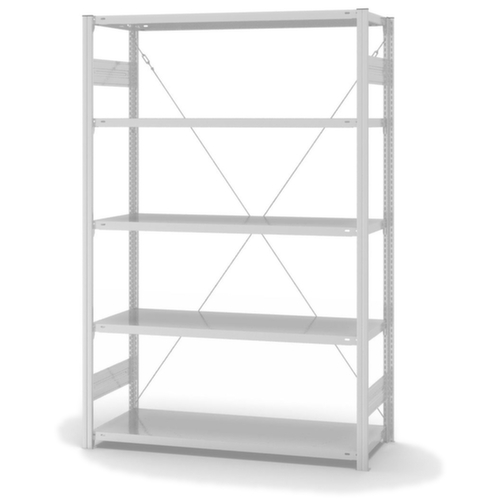 hofe Systeeminhaakstelling in standaard uitvoering, hoogte x breedte x diepte 2000 x 1360 x 535 mm, 5 legborden