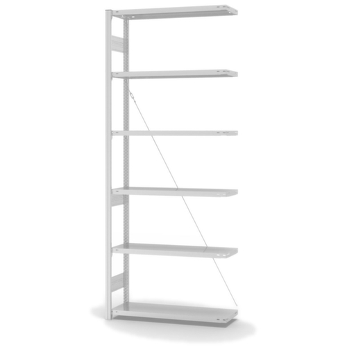 hofe Systeeminhaakstelling in middelzware uitvoering, hoogte x breedte x diepte 2500 x 1010 x 335 mm, 6 legborden