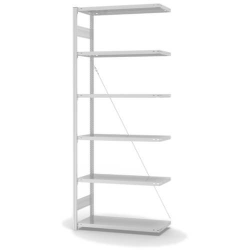 hofe Systeeminhaakstelling in middelzware uitvoering, hoogte x breedte x diepte 2500 x 1010 x 435 mm, 6 legborden