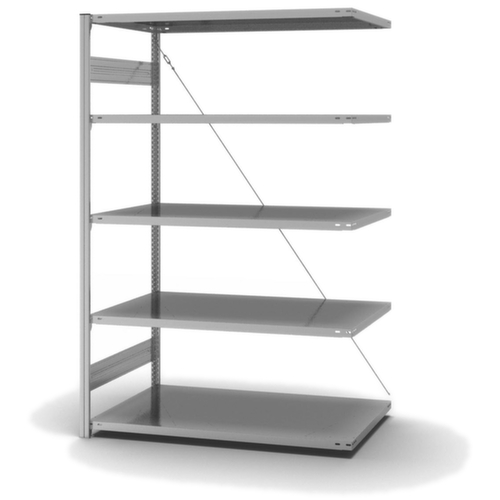 hofe Systeeminhaakstelling in middelzware uitvoering, hoogte x breedte x diepte 2000 x 1310 x 835 mm, 5 legborden