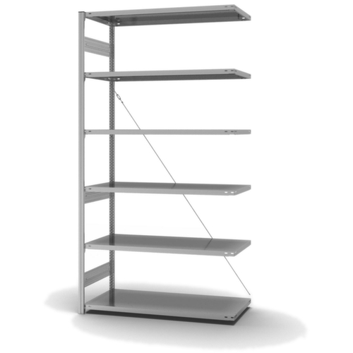 hofe Systeeminhaakstelling in middelzware uitvoering, hoogte x breedte x diepte 2500 x 1310 x 635 mm, 6 legborden