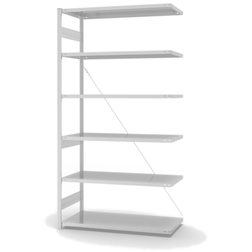 hofe Systeeminhaakstelling in middelzware uitvoering, hoogte x breedte x diepte 2500 x 1310 x 635 mm, 6 legborden