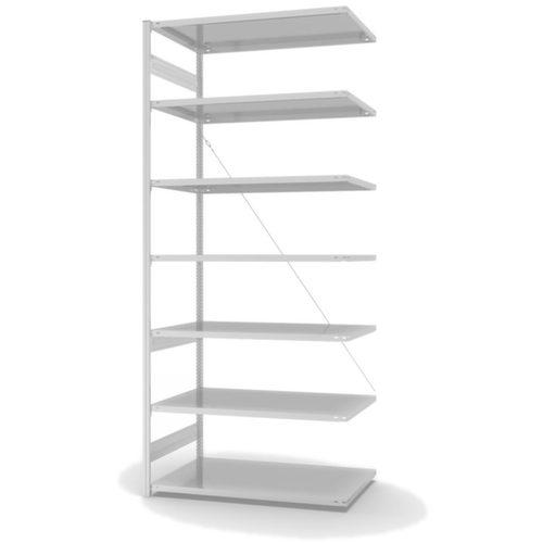 hofe Systeeminhaakstelling in middelzware uitvoering, hoogte x breedte x diepte 3000 x 1310 x 835 mm, 7 legborden