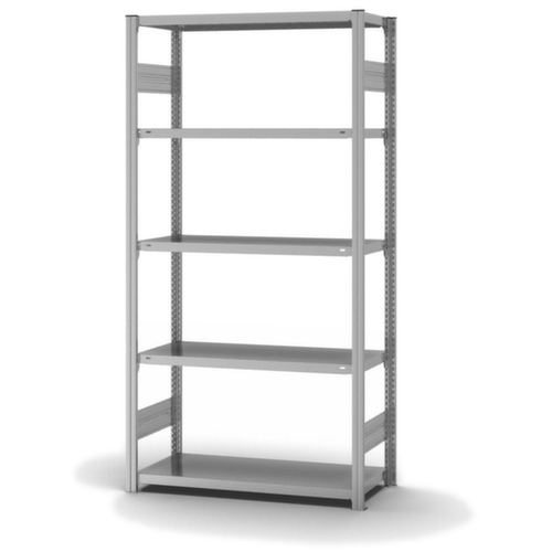 hofe Traversestelling in standaard uitvoering, hoogte x breedte x diepte 2000 x 1060 x 435 mm, 5 legborden