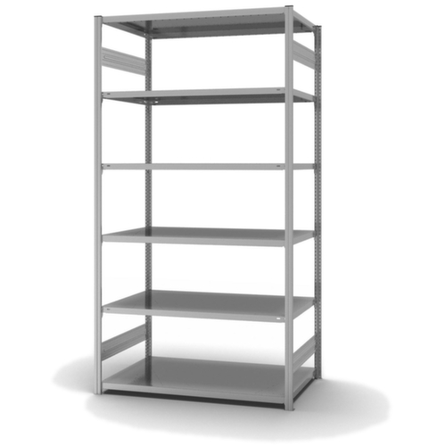 hofe Traversestelling in standaard uitvoering, hoogte x breedte x diepte 2500 x 1360 x 835 mm, 6 legborden