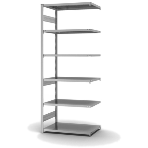 hofe Traversestelling in middelzware uitvoering, hoogte x breedte x diepte 2500 x 1010 x 635 mm, 6 legborden