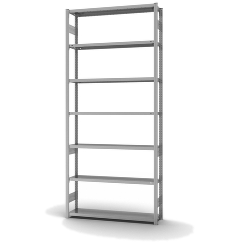 hofe Traversestelling in middelzware uitvoering, hoogte x breedte x diepte 3000 x 1360 x 335 mm, 7 legborden