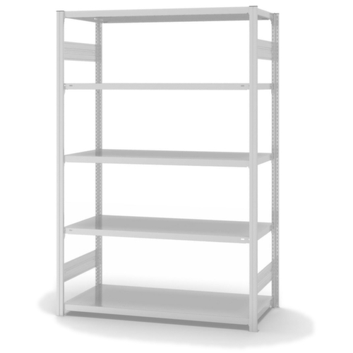 hofe Traversestelling in middelzware uitvoering, hoogte x breedte x diepte 2000 x 1360 x 635 mm, 5 legborden