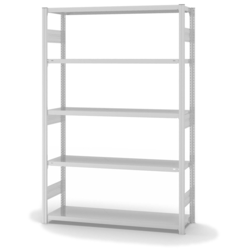 hofe Traversestelling in zware uitvoering, hoogte x breedte x diepte 2000 x 1360 x 435 mm, 5 legborden