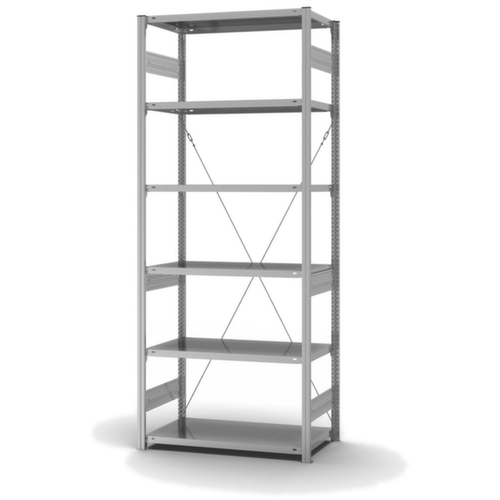 hofe RVS inhaakstelling, hoogte x breedte x diepte 2500 x 1060 x 535 mm, 6 legborden