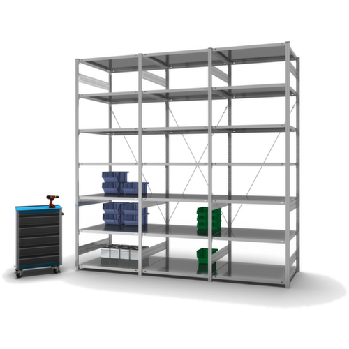 hofe Systeeminhaakstelling in standaard uitvoering, hoogte x breedte x diepte 3000 x 1010 x 835 mm, 7 legborden