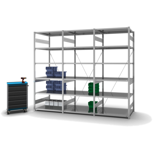 hofe Systeeminhaakstelling aanbouwsectie, hoogte x breedte x diepte 2500 x 1010 x 835 mm, 6 legborden