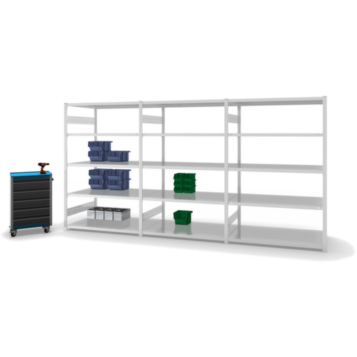 hofe Traversestelling in middelzware uitvoering, hoogte x breedte x diepte 2000 x 1360 x 835 mm, 5 legborden