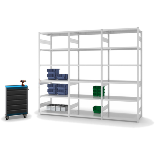 hofe Traversestelling in zware uitvoering, hoogte x breedte x diepte 2500 x 1060 x 635 mm, 6 legborden