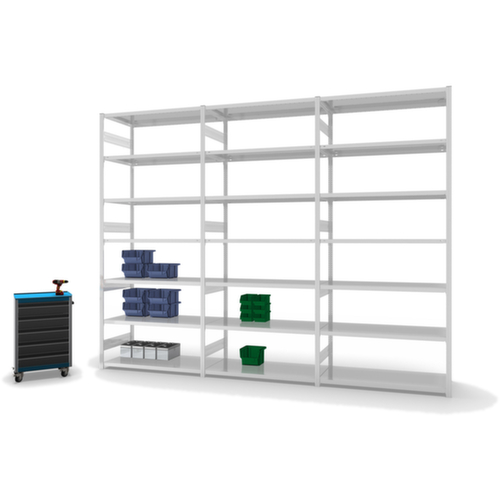 hofe Traversestelling in zware uitvoering, hoogte x breedte x diepte 3000 x 1360 x 635 mm, 7 legborden