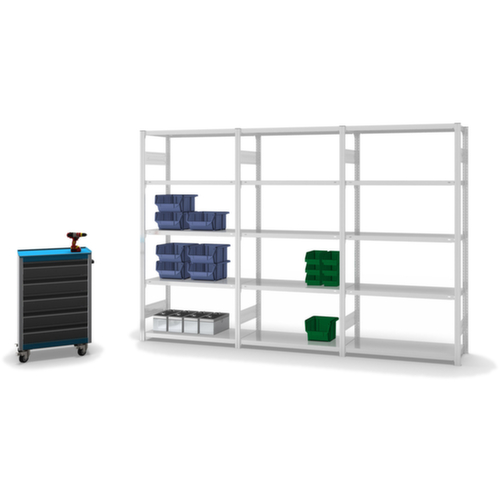 hofe Traversestelling in standaard uitvoering, hoogte x breedte x diepte 2000 x 1010 x 435 mm, 5 legborden