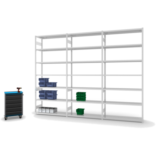 hofe Traversestelling in middelzware uitvoering, hoogte x breedte x diepte 3000 x 1310 x 435 mm, 7 legborden