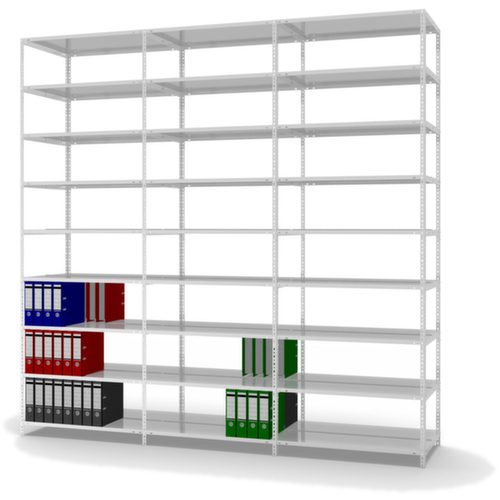 hofe Schroefbaar vijlenrek Bevestigingsveld voor gebruik aan beide zijden, 9 vloer, RAL7035 lichtgrijs