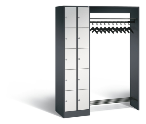C+P Locker met kapstok Classic met 10 vakken + hoedenplank + schoenenrooster, breedte 1410 mm