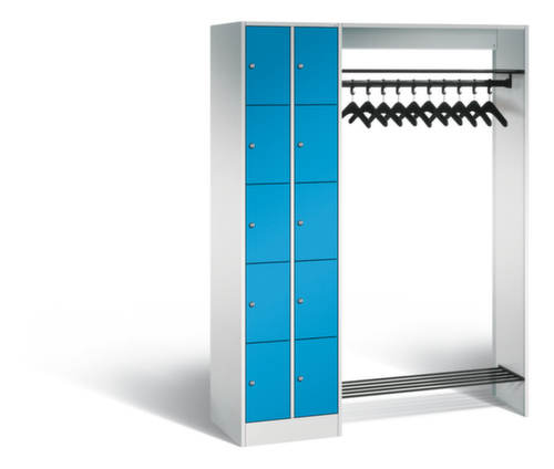 C+P Locker met kapstok Classic met 10 vakken + hoedenplank + schoenenrooster, breedte 1410 mm