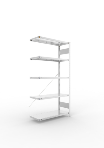 META Systeeminhaakstelling CLIP aanbouwsectie, hoogte x breedte x diepte 2000 x 1006 x 436 mm, 5 legborden