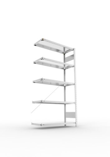 META Systeeminhaakstelling CLIP aanbouwsectie, hoogte x breedte x diepte 2000 x 1006 x 436 mm, 5 legborden