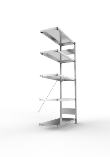 META Systeeminhaakstelling CLIP aanbouwsectie, hoogte x breedte x diepte 2000 x 1006 x 436 mm, 5 legborden