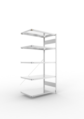 META Systeeminhaakstelling CLIP aanbouwsectie, hoogte x breedte x diepte 2000 x 1006 x 636 mm, 5 legborden