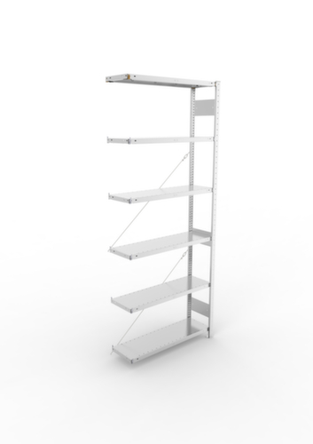 META Systeeminhaakstelling CLIP aanbouwsectie, hoogte x breedte x diepte 2500 x 1006 x 336 mm, 6 legborden