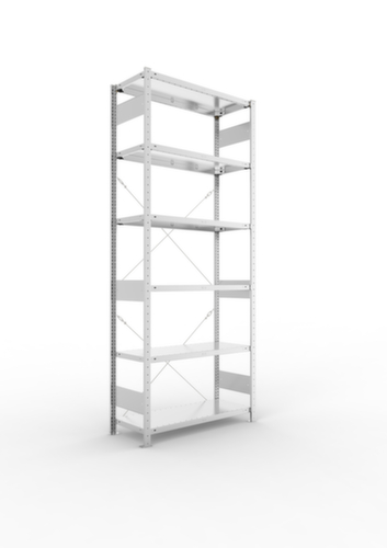 META Systeeminhaakstelling CLIP, hoogte x breedte x diepte 2500 x 1056 x 436 mm, 6 legborden