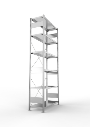 META Systeeminhaakstelling CLIP, hoogte x breedte x diepte 2500 x 1056 x 436 mm, 6 legborden