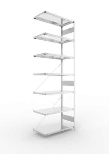 META Systeeminhaakstelling CLIP aanbouwsectie, hoogte x breedte x diepte 3000 x 1006 x 536 mm, 7 legborden