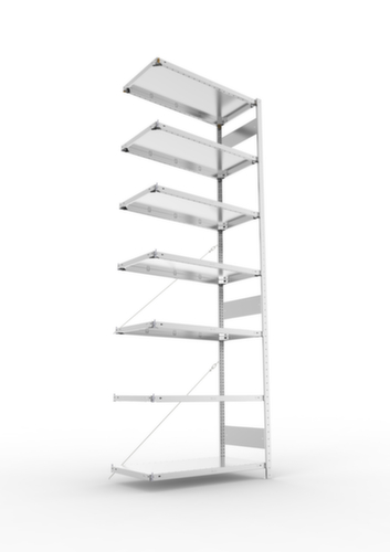 META Systeeminhaakstelling CLIP aanbouwsectie, hoogte x breedte x diepte 3000 x 1006 x 536 mm, 7 legborden