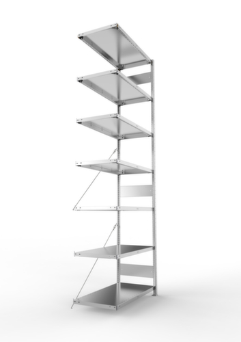 META Systeeminhaakstelling CLIP aanbouwsectie, hoogte x breedte x diepte 3000 x 1006 x 536 mm, 7 legborden