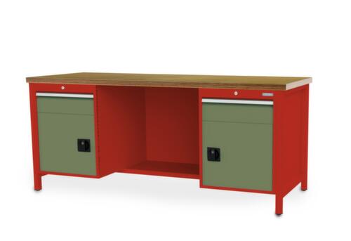 Bedrunka + Hirth Werkbank, 2 laden, 2 kasten, 1/2 legbord