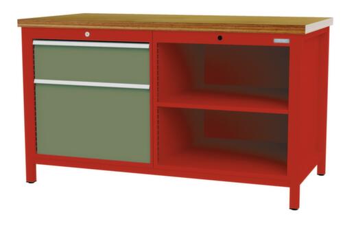 Bedrunka + Hirth Werkbank, 1 lade, 1 kast, 2 legborden