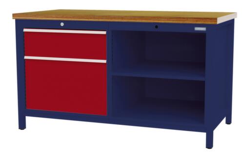 Bedrunka + Hirth Werkbank, 1 lade, 1 kast, 2 legborden